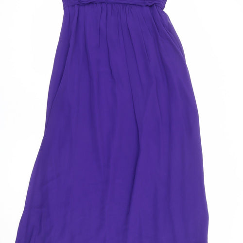 Debut Womens Purple Polyester Ball Gown Size 14 Off the Shoulder Zip - Detachable straps included