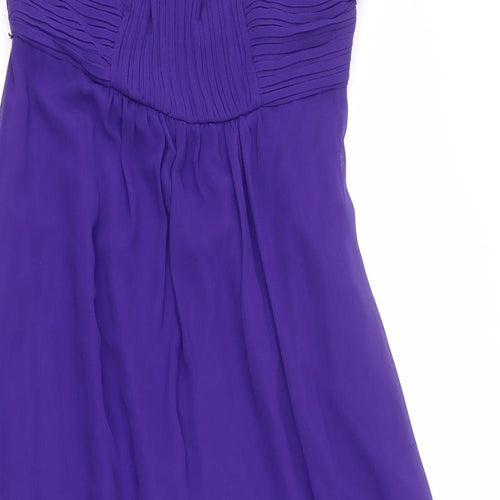 Debut Womens Purple Polyester Ball Gown Size 14 Off the Shoulder Zip - Detachable straps included