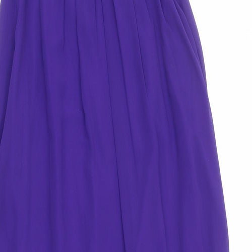 Debut Womens Purple Polyester Ball Gown Size 14 Off the Shoulder Zip - Detachable straps included
