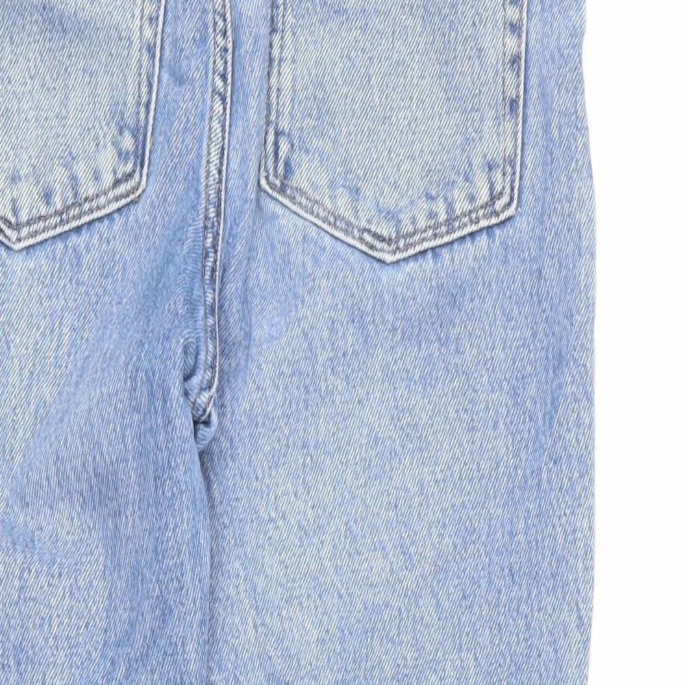 NEXT Womens Blue Cotton Mom Jeans Size 10 L23 in Regular Button