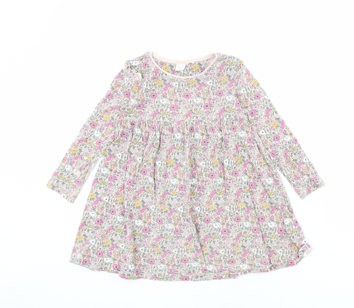 NEXT Girls Multicoloured Floral 100% Cotton A-Line Size 4-5 Years Round Neck Pullover