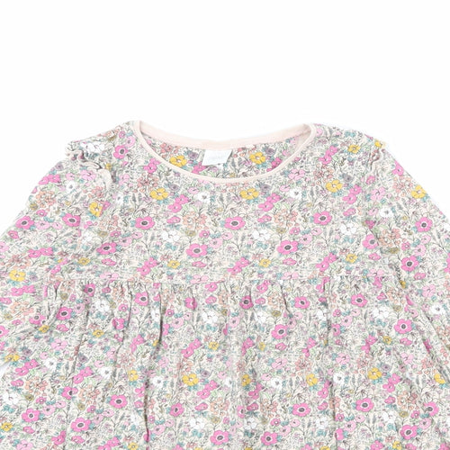 NEXT Girls Multicoloured Floral 100% Cotton A-Line Size 4-5 Years Round Neck Pullover