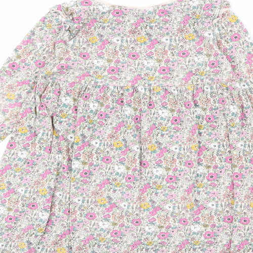 NEXT Girls Multicoloured Floral 100% Cotton A-Line Size 4-5 Years Round Neck Pullover