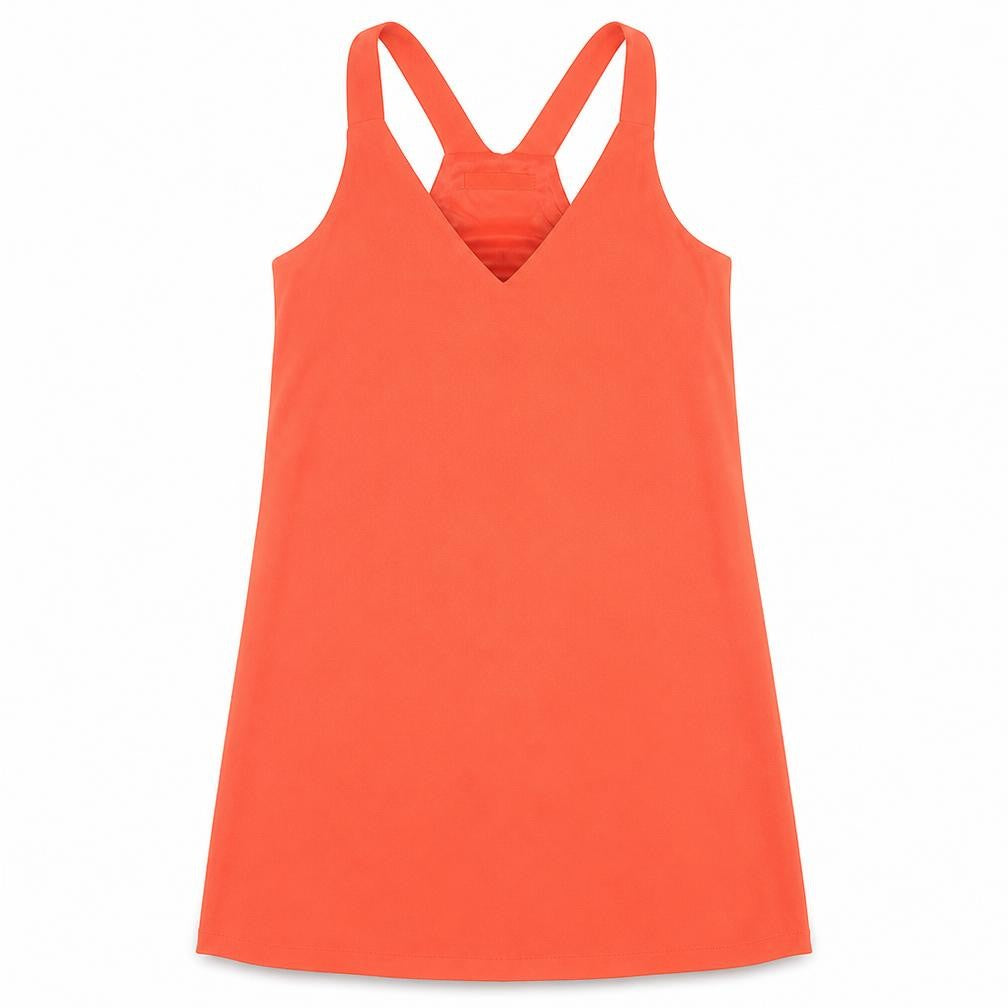 Front view of Mango women’s red polyester tank dress, size M, v-neck pullover