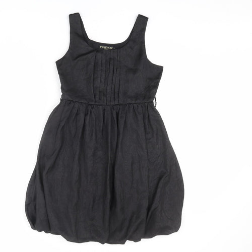 Pussycat London Womens Black Polyester Slip Dress Size M Scoop Neck Zip - Size M-L