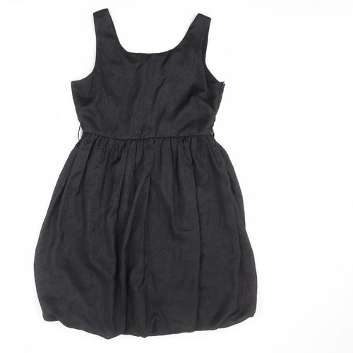 Pussycat London Womens Black Polyester Slip Dress Size M Scoop Neck Zip - Size M-L