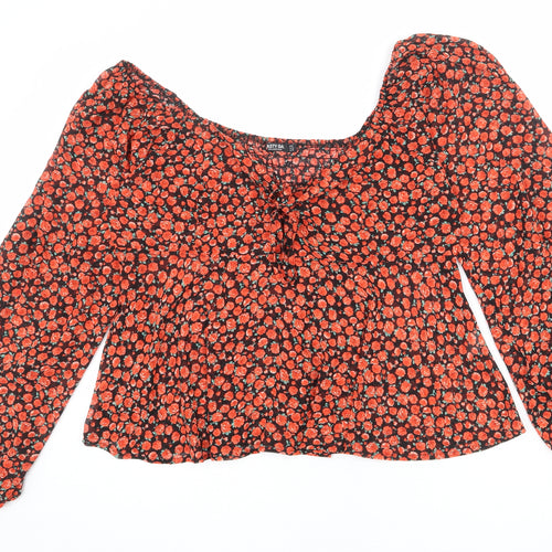 Nasty Gal Womens Multicoloured Floral Polyester Basic Blouse Size 20 Boat Neck