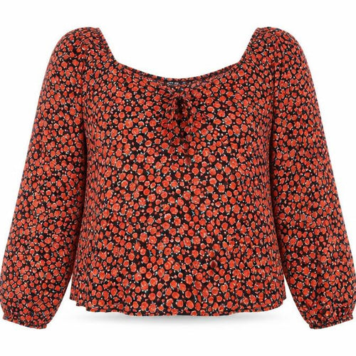 Nasty Gal Womens Multicoloured Floral Polyester Basic Blouse Size 20 Boat Neck