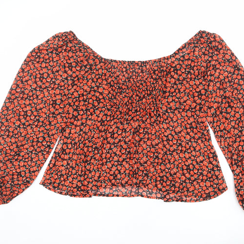 Nasty Gal Womens Multicoloured Floral Polyester Basic Blouse Size 20 Boat Neck