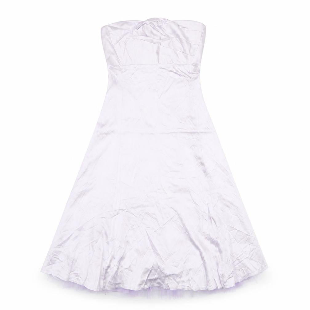 Warehouse Womens Purple Acrylic Ball Gown Size 8 Off the Shoulder Zip - Tulle underskirt