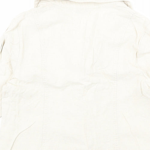 EWM Womens Beige Jacket Blazer Size 14 Button
