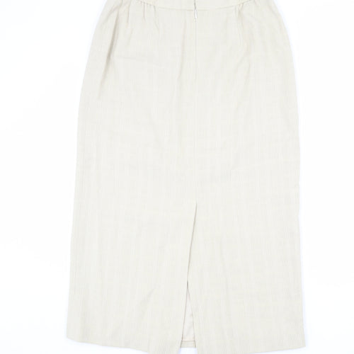 Peter Martin Womens Beige Wool Straight & Pencil Skirt Size 16 Zip