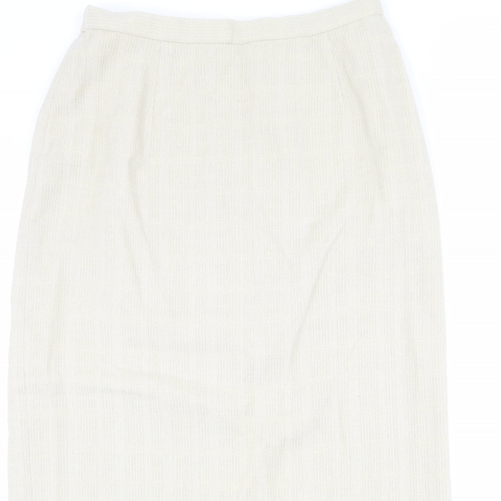 Peter Martin Womens Beige Wool Straight & Pencil Skirt Size 16 Zip