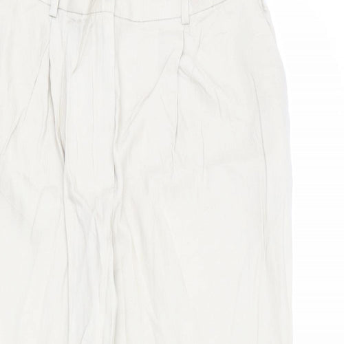 Marks and Spencer Womens Beige Lyocell Carrot Trousers Size 16 L25 in Regular Zip