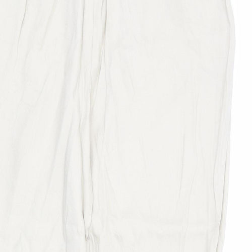 Marks and Spencer Womens Beige Lyocell Carrot Trousers Size 16 L25 in Regular Zip