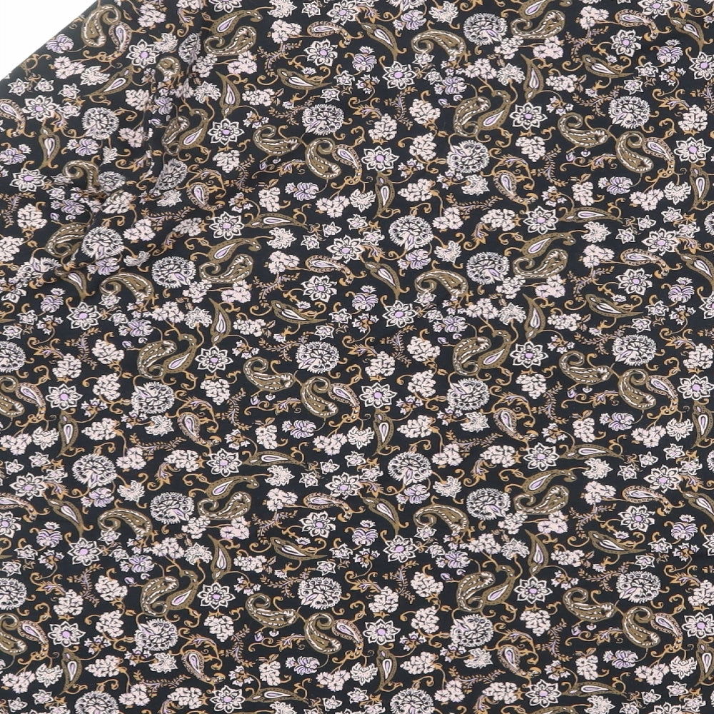 Marks and Spencer Womens Multicoloured Paisley Cotton Basic Blouse Size 18 High Neck