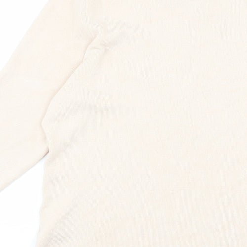 Oasis Womens Beige Round Neck Viscose Pullover Jumper Size L