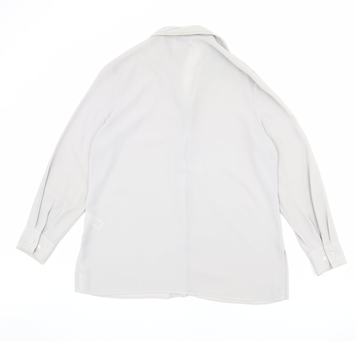 St Michael Womens Grey Polyester Basic Button-Up Size 14 Collared