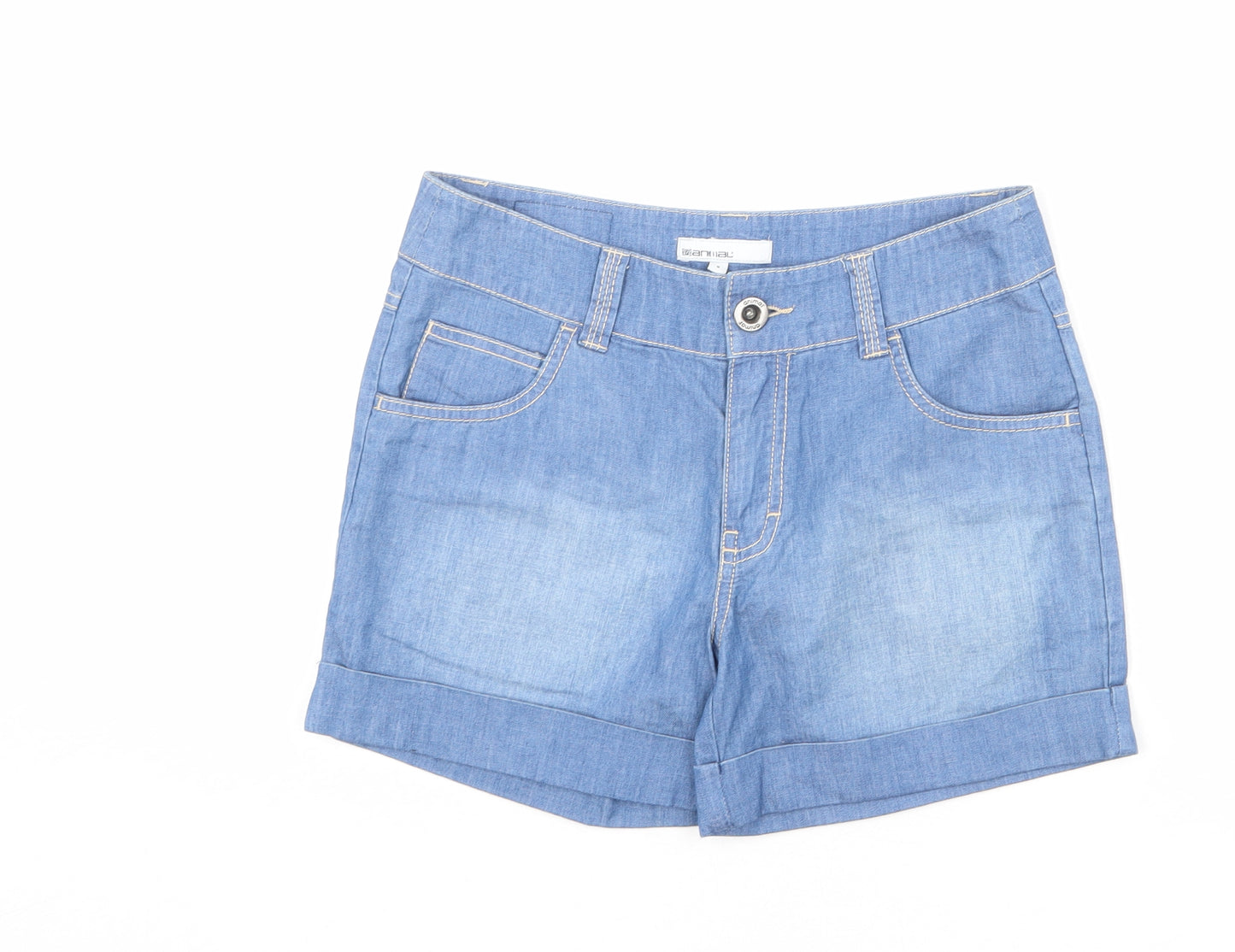 Animal Womens Blue Cotton Hot Pants Shorts Size 8 L4 in Regular Zip