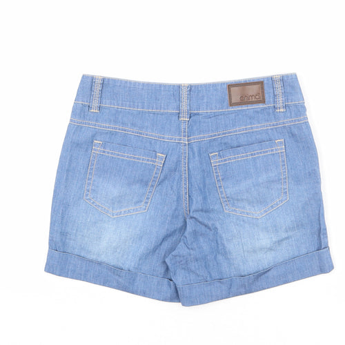 Animal Womens Blue Cotton Hot Pants Shorts Size 8 L4 in Regular Zip