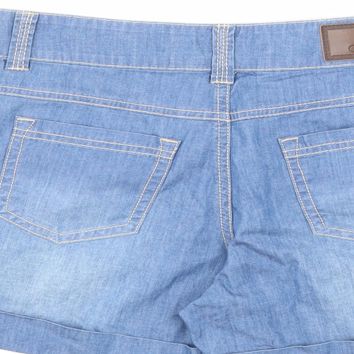 Animal Womens Blue Cotton Hot Pants Shorts Size 8 L4 in Regular Zip