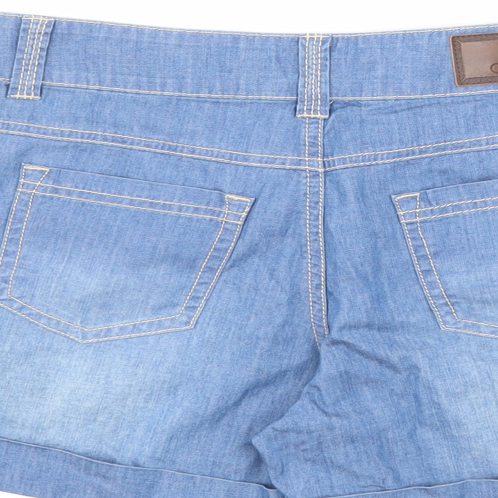Animal Womens Blue Cotton Hot Pants Shorts Size 8 L4 in Regular Zip