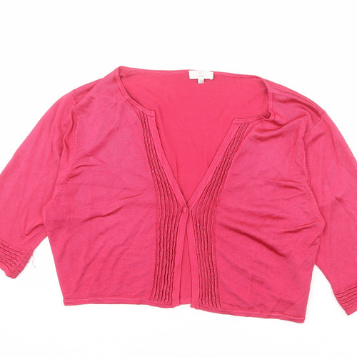 CC Womens Pink V-Neck Viscose Cardigan Jumper Size XL