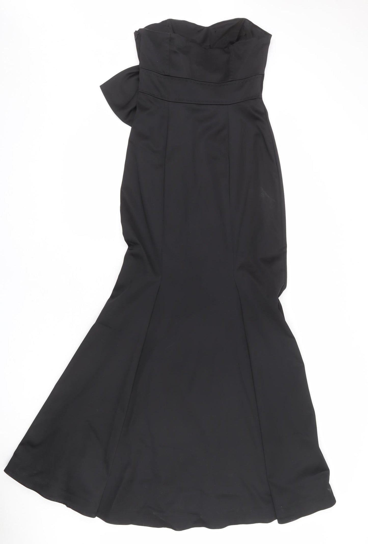 Coast Womens Black Polyester Ball Gown Size 10 Off the Shoulder Zip
