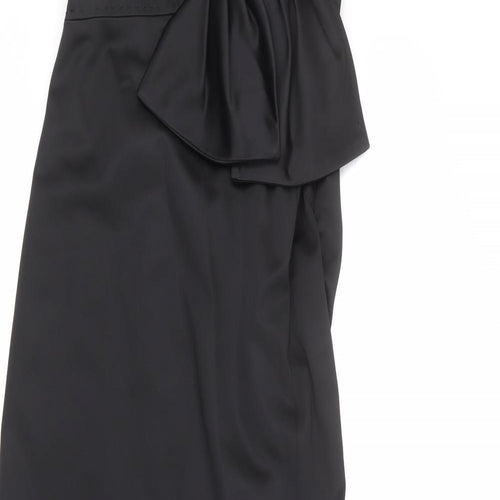 Coast Womens Black Polyester Ball Gown Size 10 Off the Shoulder Zip