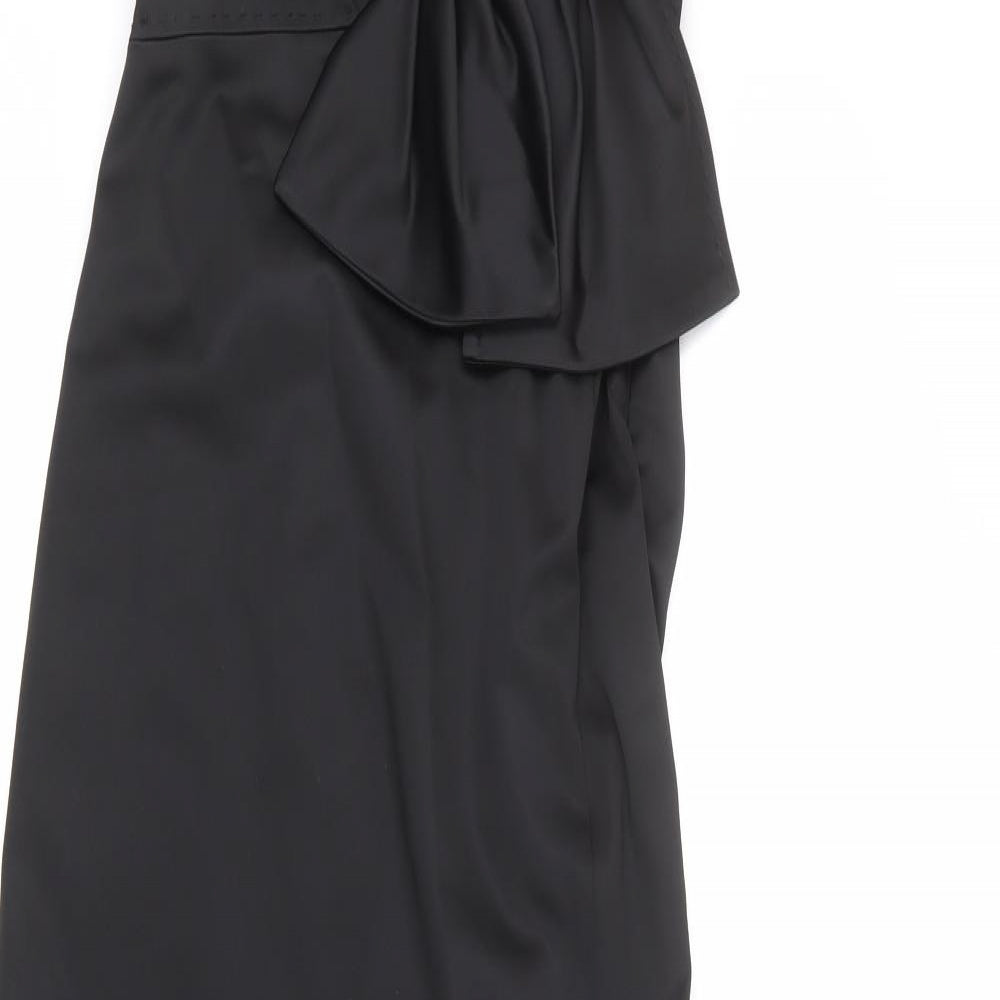 Coast Womens Black Polyester Ball Gown Size 10 Off the Shoulder Zip