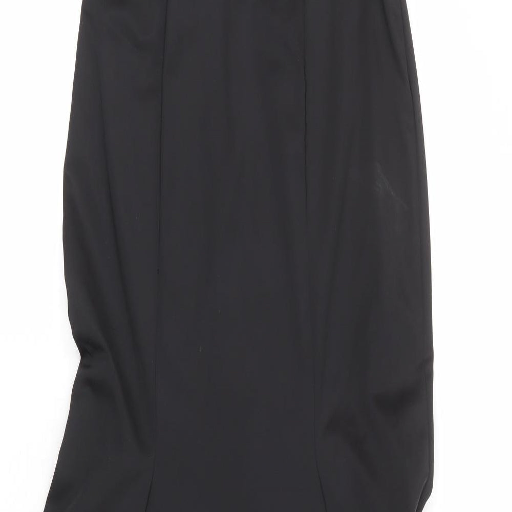 Coast Womens Black Polyester Ball Gown Size 10 Off the Shoulder Zip