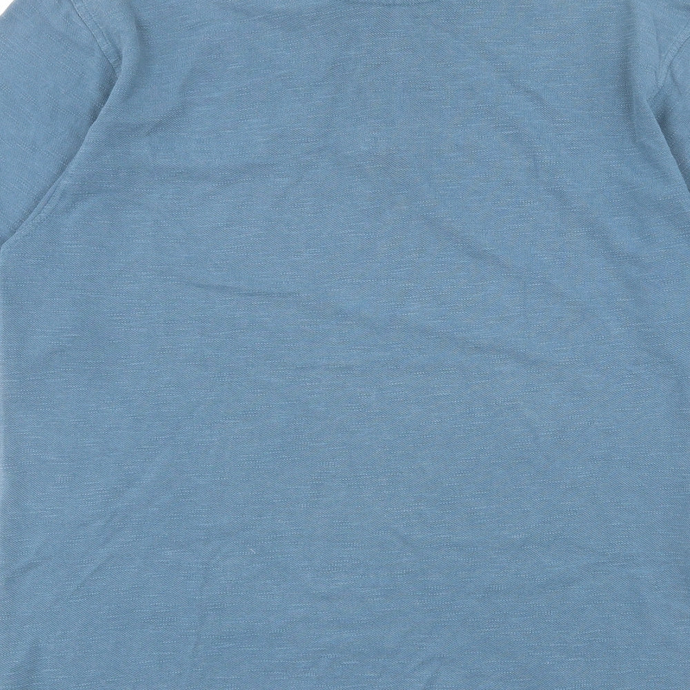 Weird Fish Mens Blue 100% Cotton Polo Size M Collared Button