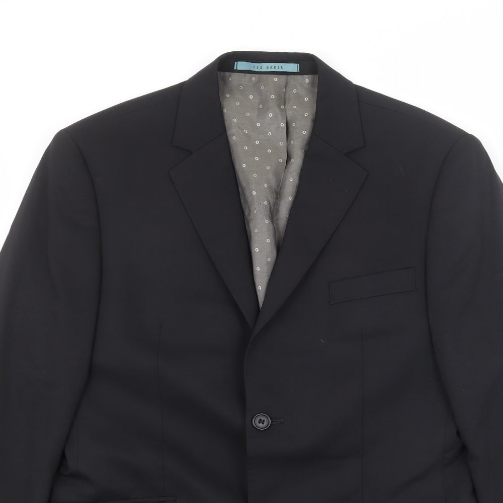 Ted Baker Mens Black Wool Jacket Suit Jacket Size 38 Regular