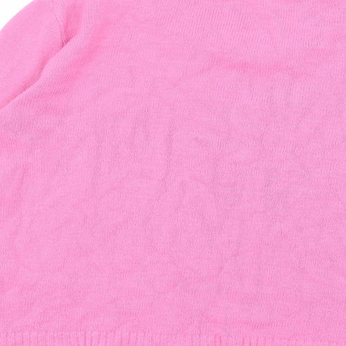 Pure & Natural Womens Pink Round Neck Acrylic Pullover Jumper Size M - Size M-L