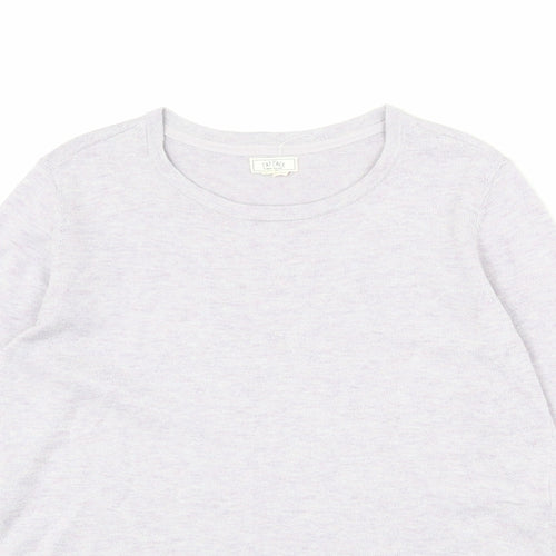 Fat Face Womens Purple Round Neck Cotton Pullover Jumper Size 8