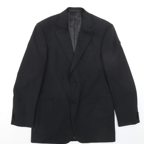 Marks and Spencer Mens Black Polyester Jacket Suit Jacket Size 38 Regular