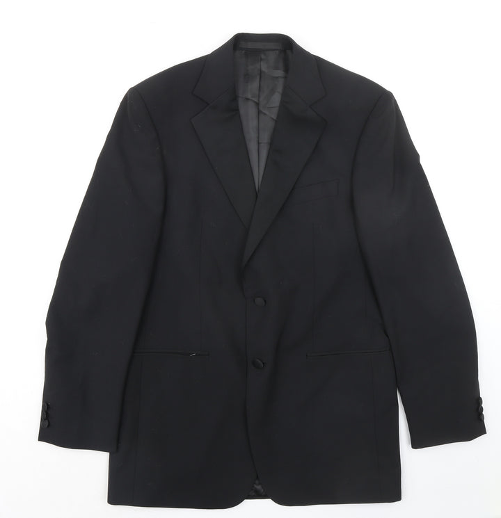 Marks and Spencer Mens Black Polyester Jacket Suit Jacket Size 38 Regular