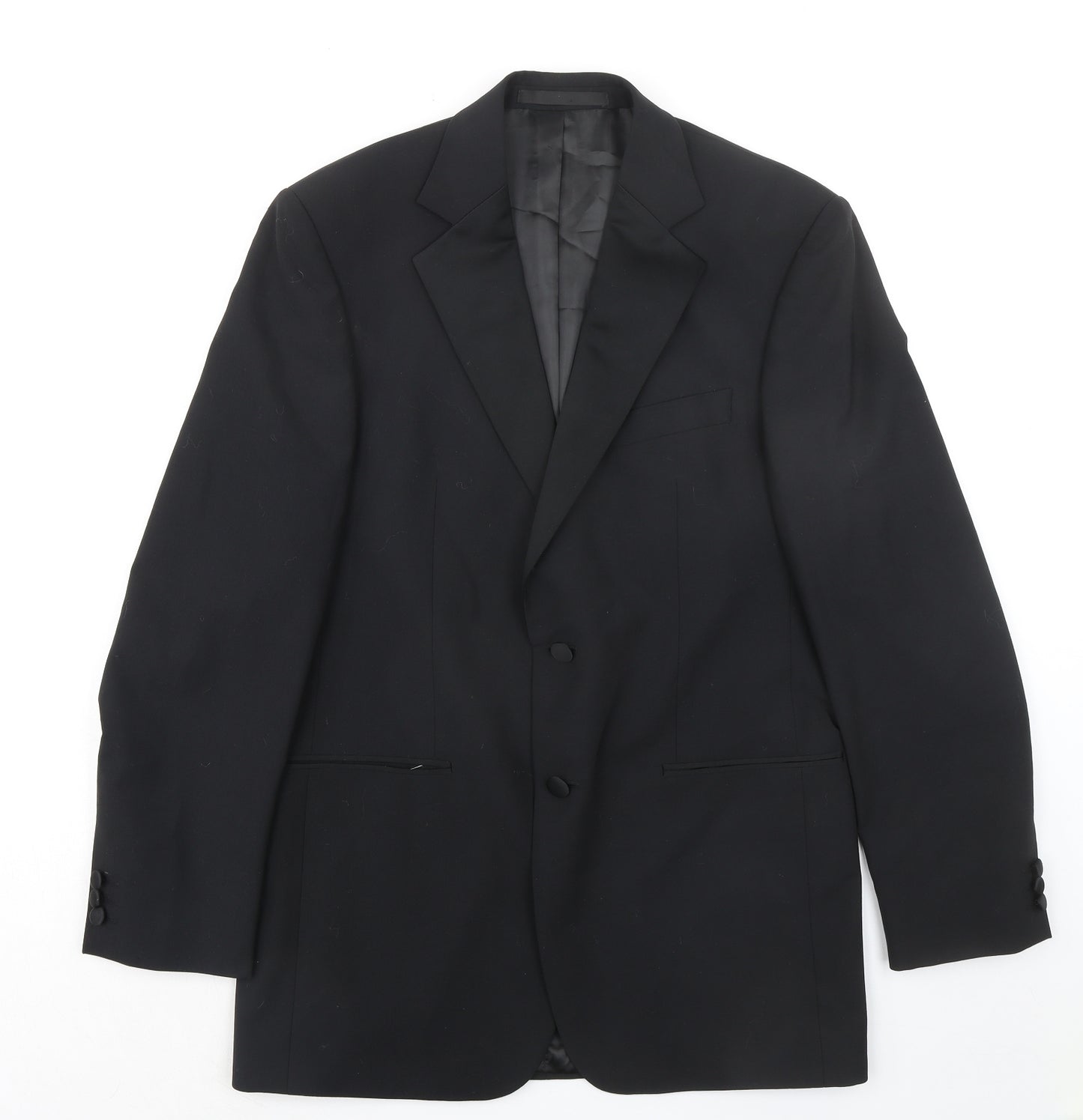 Marks and Spencer Mens Black Polyester Jacket Suit Jacket Size 38 Regular