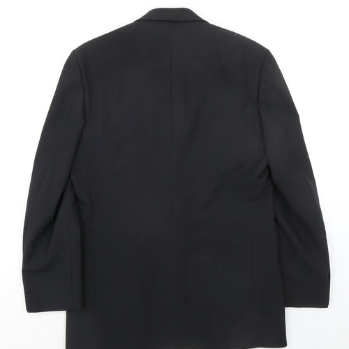 Marks and Spencer Mens Black Polyester Jacket Suit Jacket Size 38 Regular