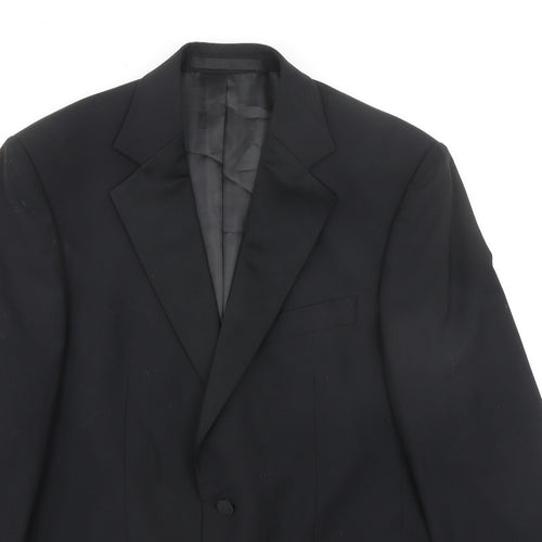 Marks and Spencer Mens Black Polyester Jacket Suit Jacket Size 38 Regular