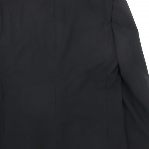 Marks and Spencer Mens Black Polyester Jacket Suit Jacket Size 38 Regular