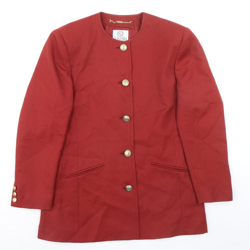 Viyella Womens Red Jacket Blazer Size 12 Button