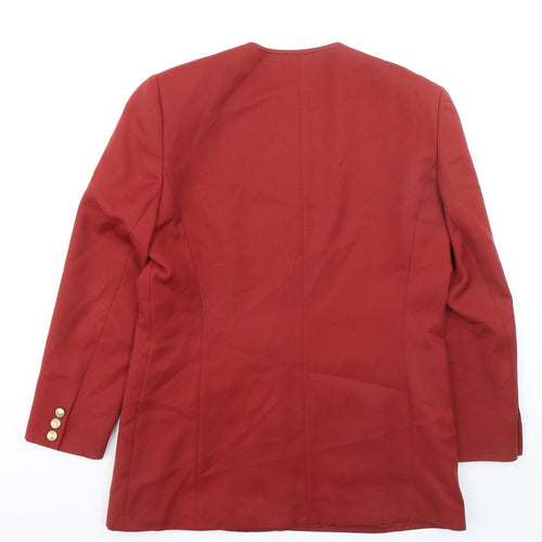 Viyella Womens Red Jacket Blazer Size 12 Button