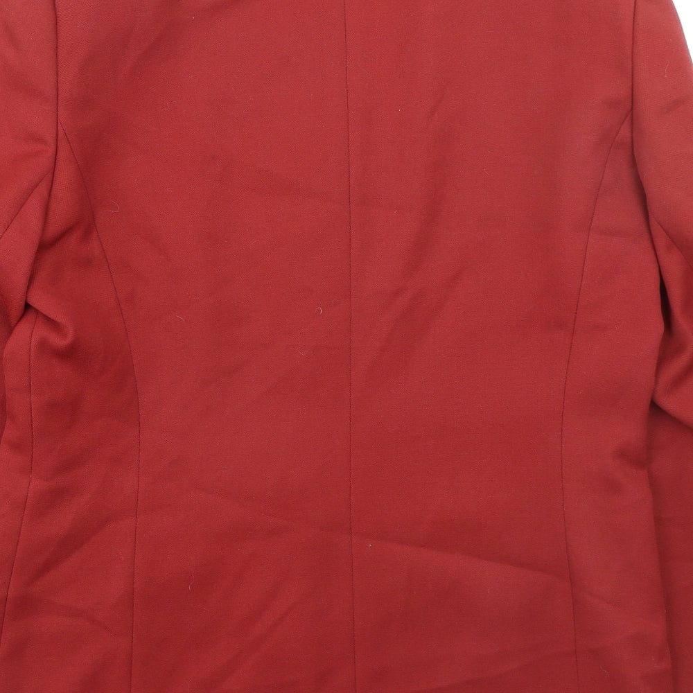 Viyella Womens Red Jacket Blazer Size 12 Button