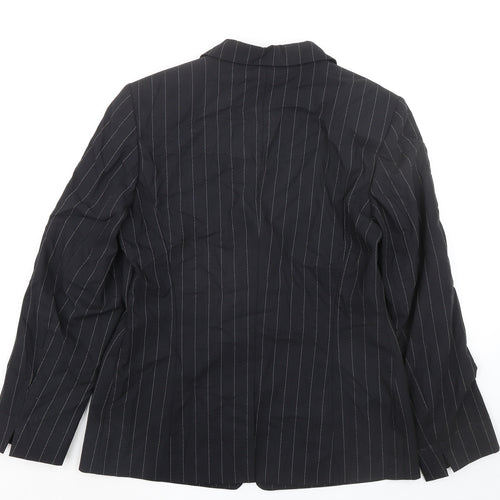 Yomanis Womens Black Striped Jacket Blazer Size 12 Button