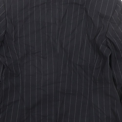 Yomanis Womens Black Striped Jacket Blazer Size 12 Button
