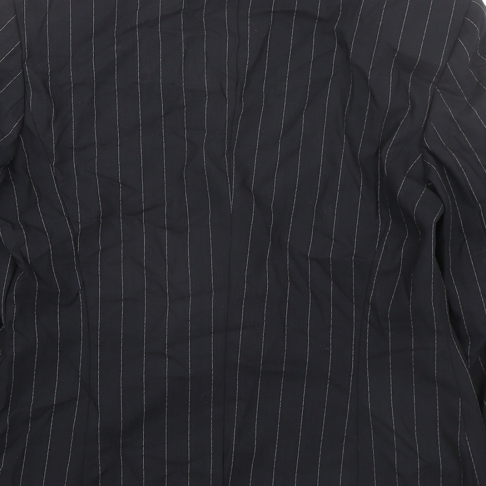 Yomanis Womens Black Striped Jacket Blazer Size 12 Button