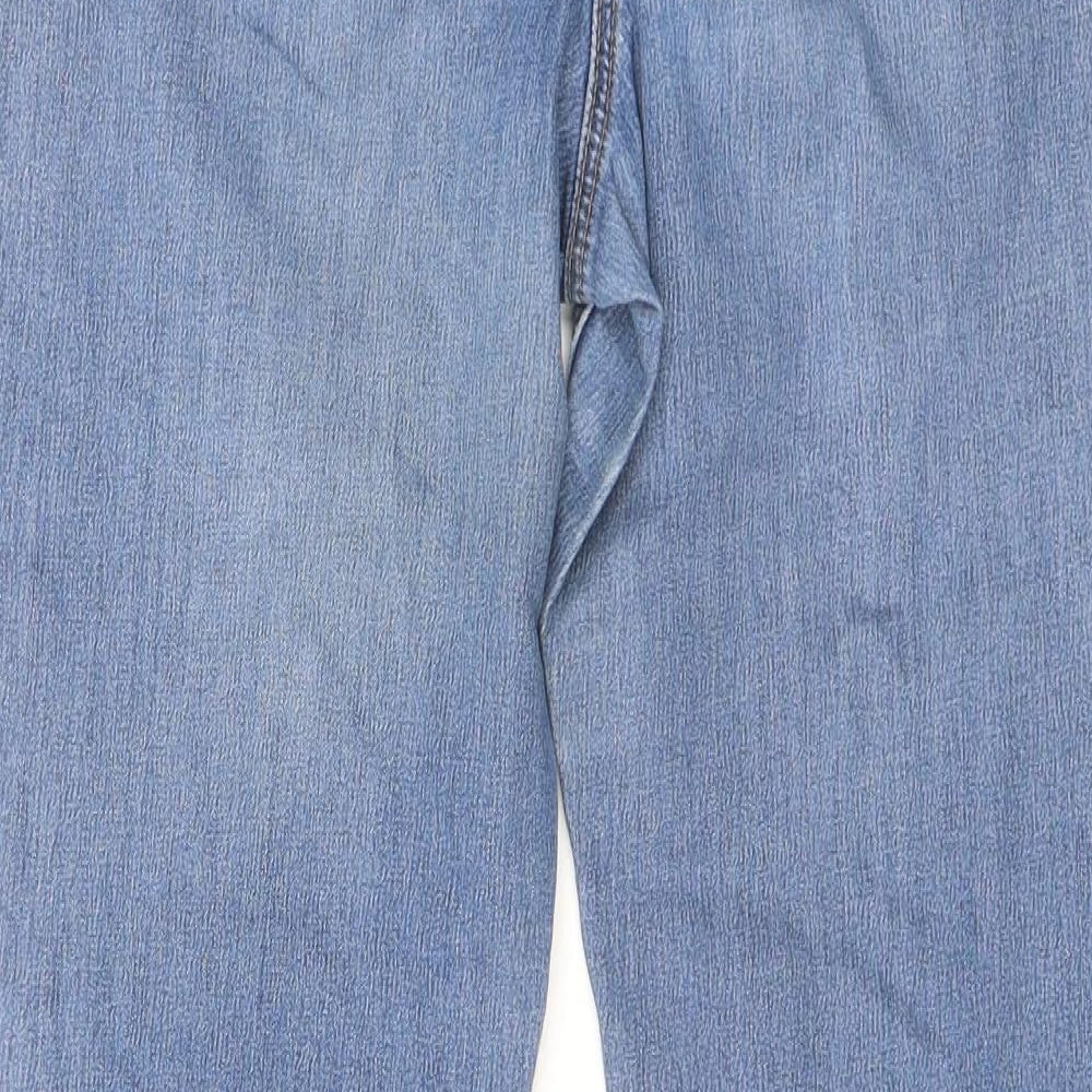 Bonmarché Womens Blue Cotton Bootcut Jeans Size 10 L30 in Regular Zip