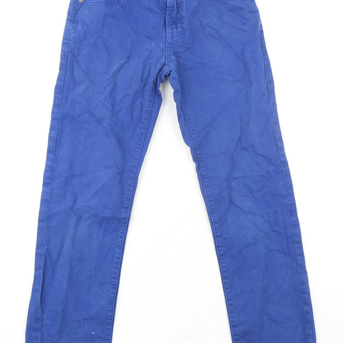 Scotch Shrunk Womens Blue Cotton Straight Jeans Size 10 L27 in Regular Zip