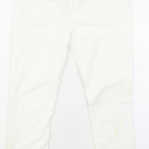 Marks and Spencer Womens White Cotton Skinny Jeans Size 12 L25 in Regular Zip